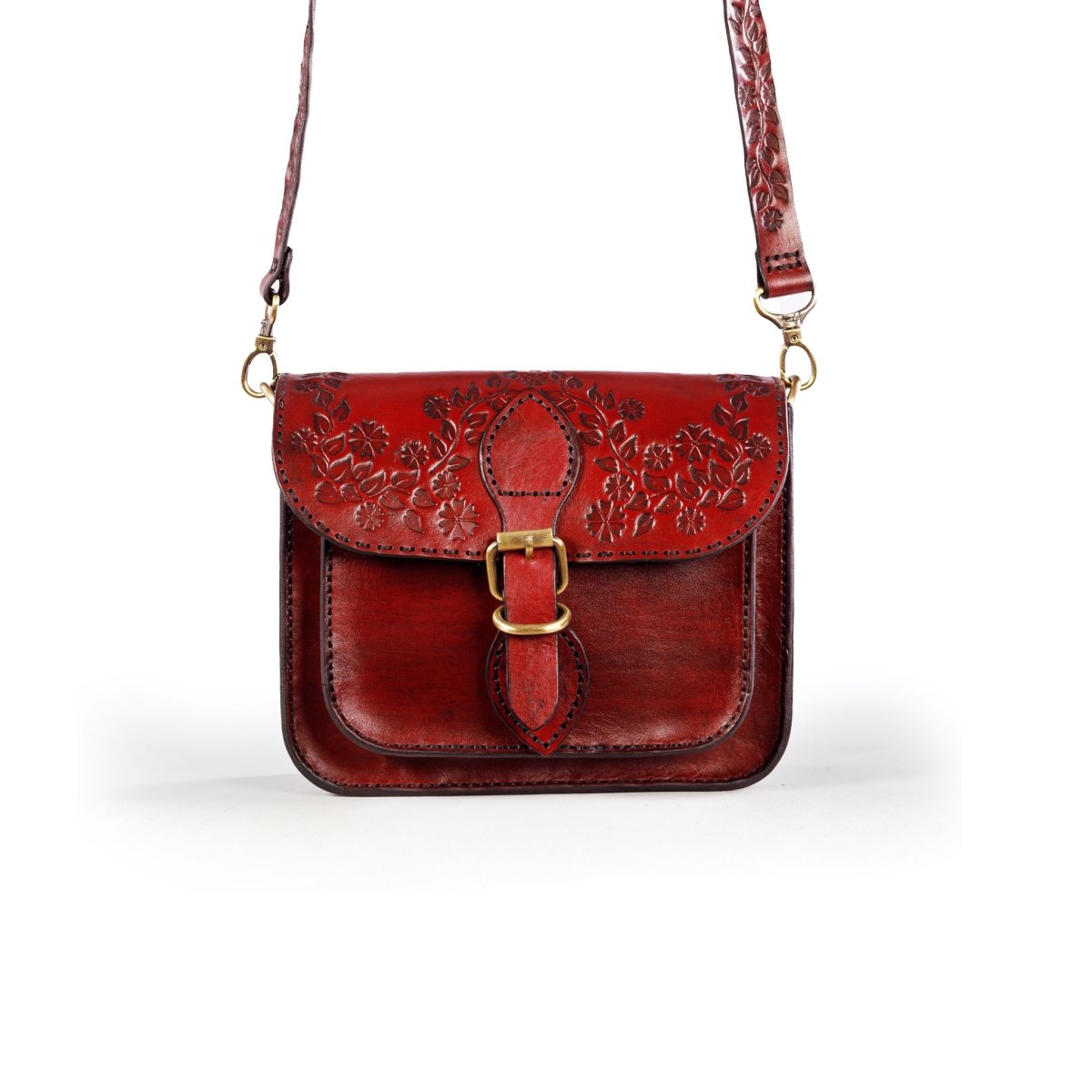 FLORENTIA BAG in Burgundy - Riham Khairallah