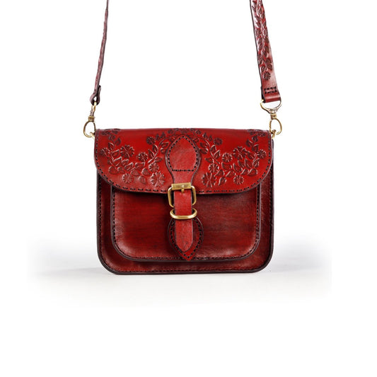 FLORENTIA BAG in Burgundy - Riham Khairallah
