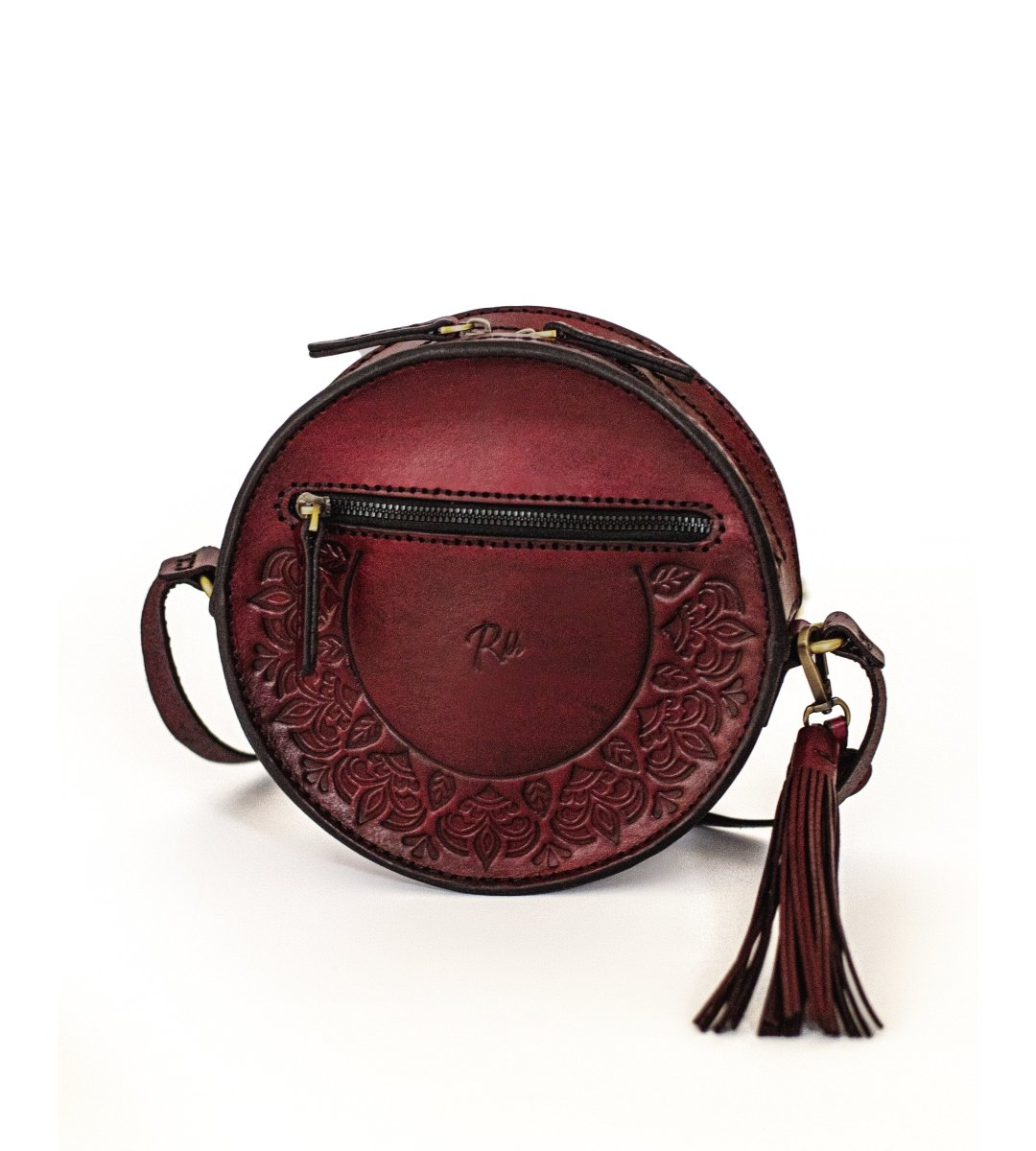 THE LUNARA BAG in Burgundy - Riham Khairallah